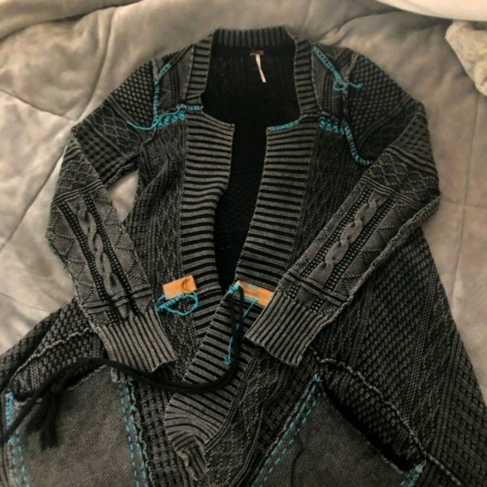 { FREE PEOPLE } distressed sweater/cardigan
